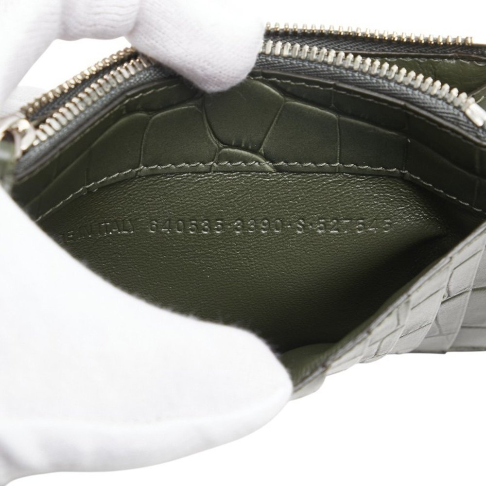 Balenciaga Embossed Card Case, Coin and Fragment Case 640535 Khaki Green - Picture 9 of 10